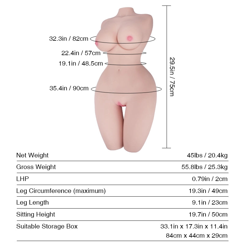 Ruka Momoto 87cm Fair Torso Sex Doll - Tantaly (EU Stock)