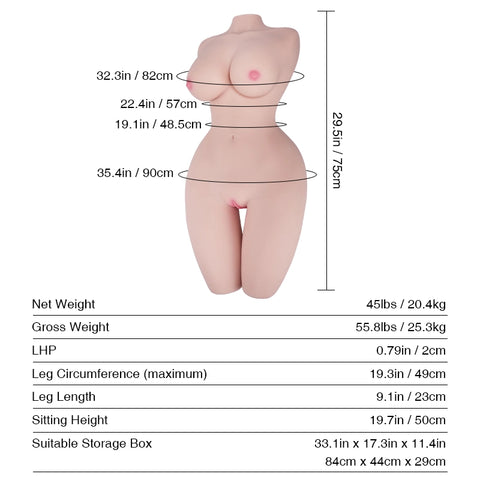 Ruka Momoto 87cm Fair Torso Sex Doll - Tantaly (EU Stock)